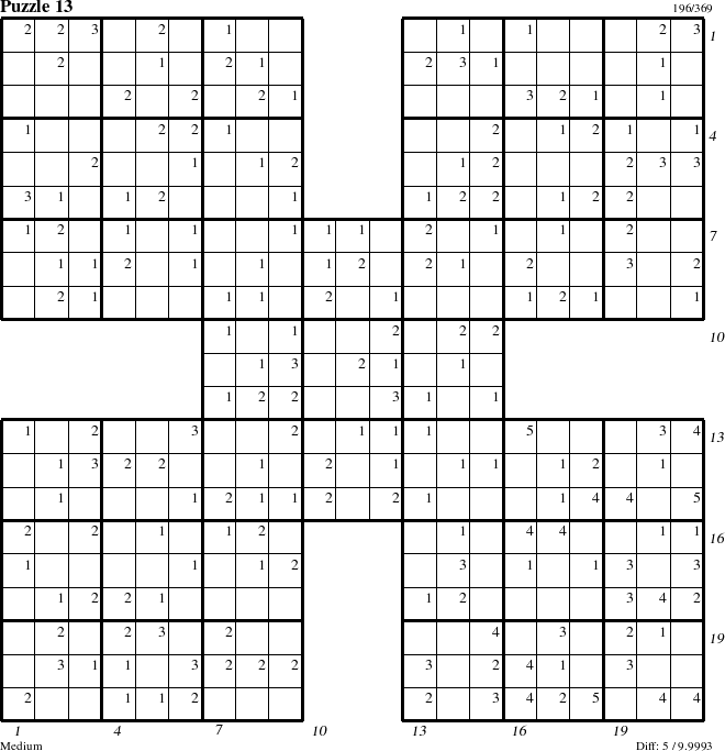 Step-by-Step Instructions for Puzzle 13 with all 5 steps marked