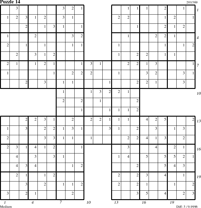 Step-by-Step Instructions for Puzzle 14 with all 5 steps marked