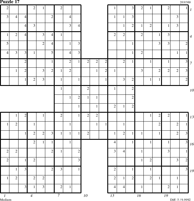 Step-by-Step Instructions for Puzzle 17 with all 5 steps marked