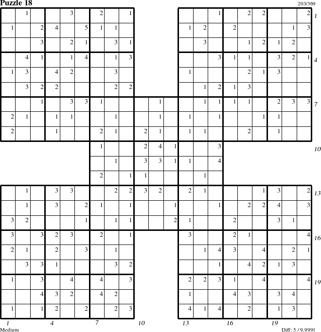 Step-by-Step Instructions for Puzzle 18 with all 5 steps marked