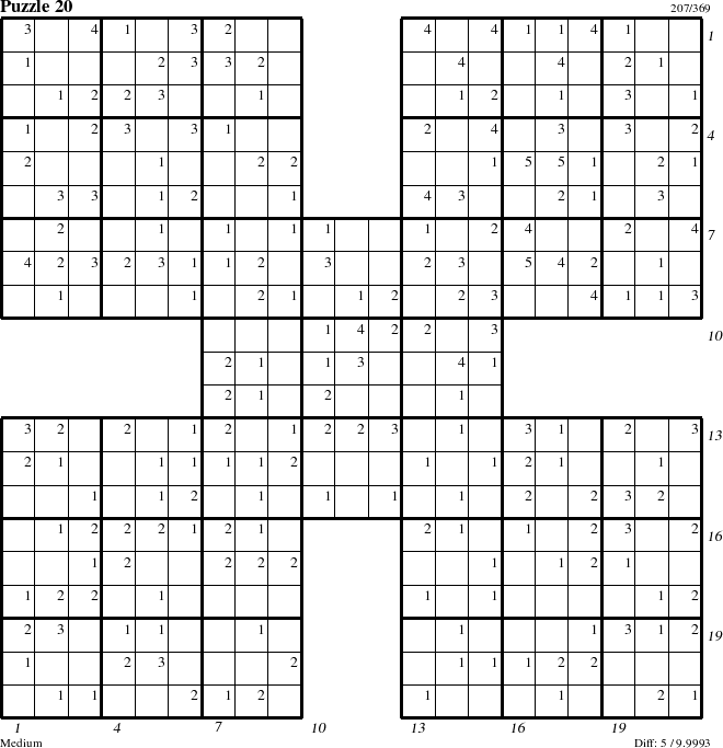 Step-by-Step Instructions for Puzzle 20 with all 5 steps marked