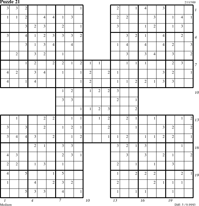 Step-by-Step Instructions for Puzzle 21 with all 5 steps marked