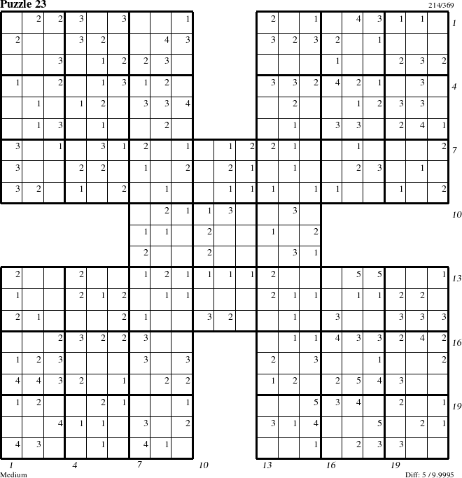 Step-by-Step Instructions for Puzzle 23 with all 5 steps marked