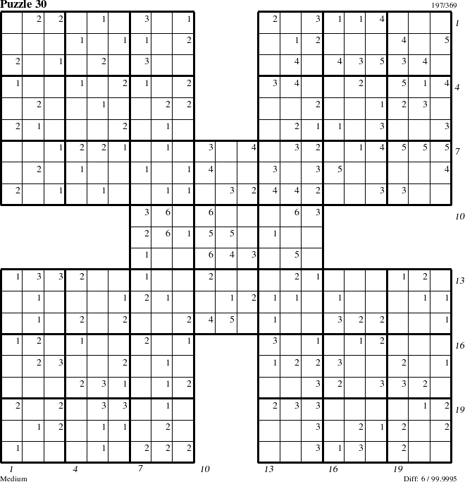 Step-by-Step Instructions for Puzzle 30 with all 6 steps marked