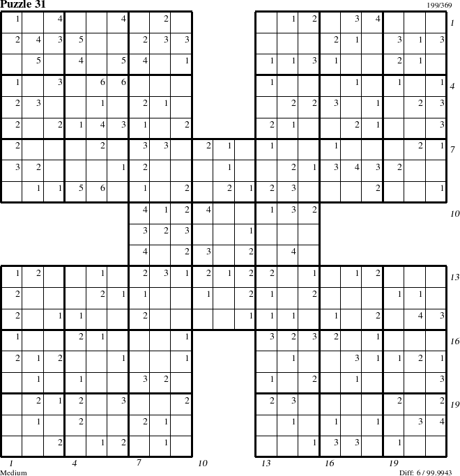 Step-by-Step Instructions for Puzzle 31 with all 6 steps marked