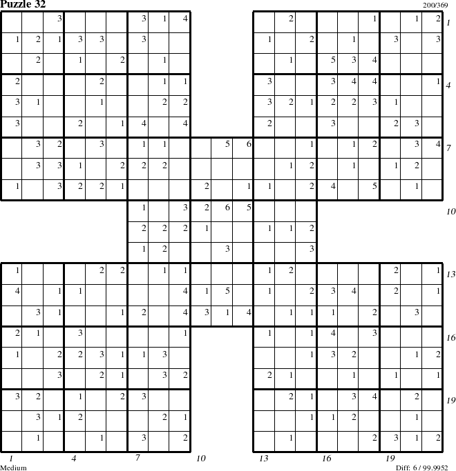 Step-by-Step Instructions for Puzzle 32 with all 6 steps marked