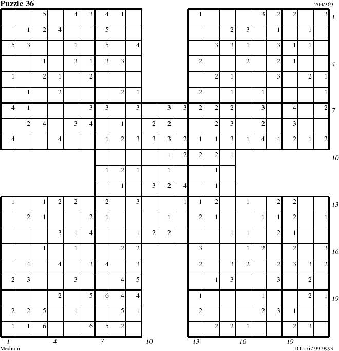 Step-by-Step Instructions for Puzzle 36 with all 6 steps marked