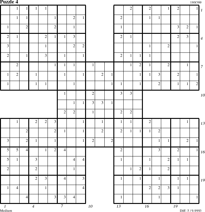 Step-by-Step Instructions for Puzzle 4 with all 5 steps marked