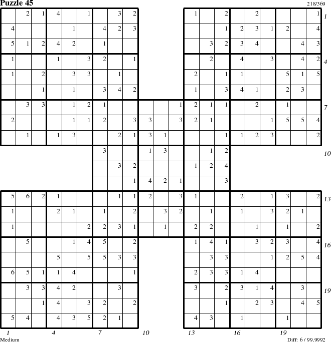 Step-by-Step Instructions for Puzzle 45 with all 6 steps marked