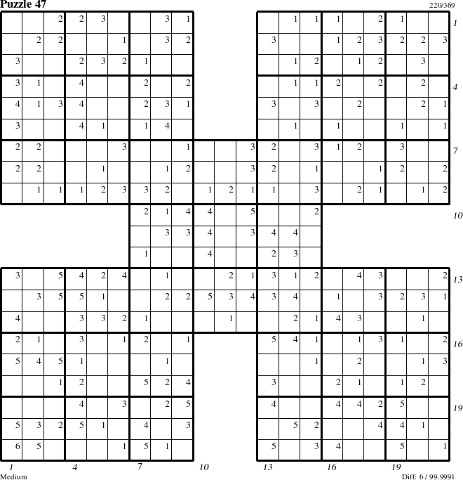 Step-by-Step Instructions for Puzzle 47 with all 6 steps marked