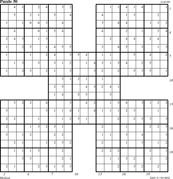 Step-by-Step Instructions for Puzzle 50 with all 6 steps marked