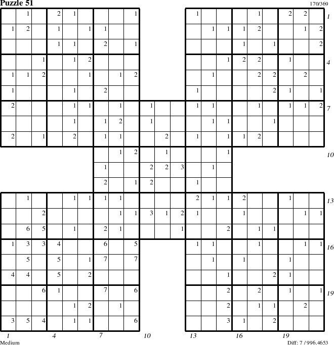 Step-by-Step Instructions for Puzzle 51 with all 7 steps marked