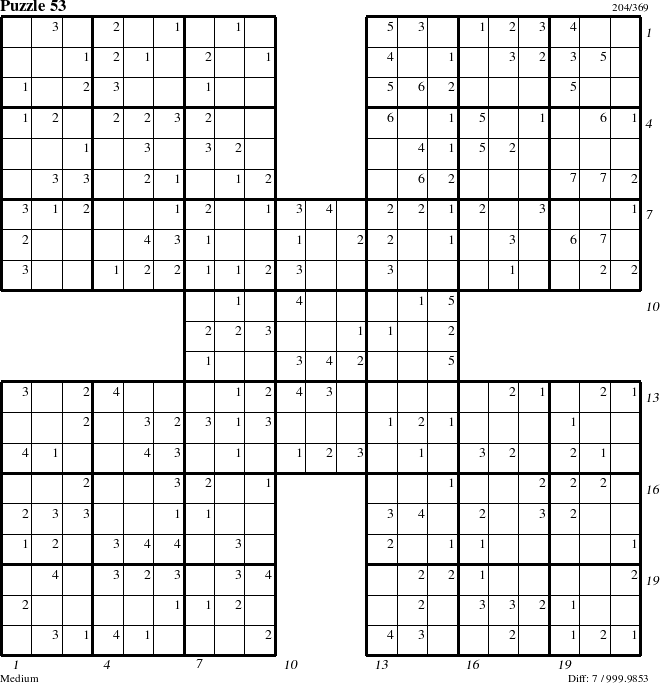 Step-by-Step Instructions for Puzzle 53 with all 7 steps marked