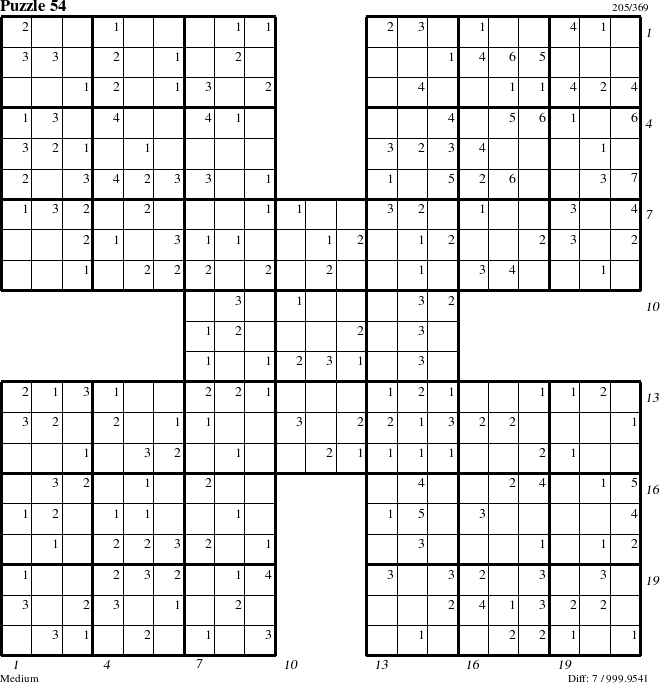 Step-by-Step Instructions for Puzzle 54 with all 7 steps marked