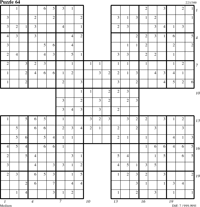 Step-by-Step Instructions for Puzzle 64 with all 7 steps marked