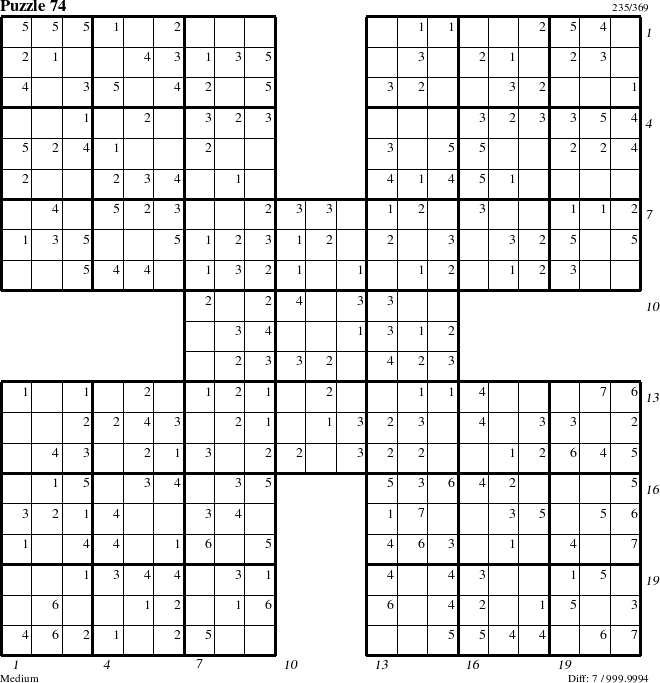 Step-by-Step Instructions for Puzzle 74 with all 7 steps marked