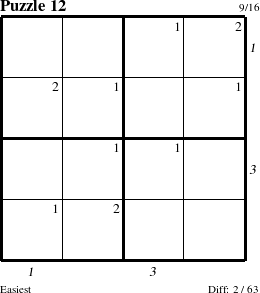 Step-by-Step Instructions for Puzzle 12 with all 2 steps marked