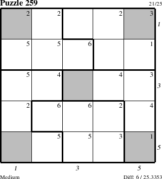 Step-by-Step Instructions for Puzzle 259 with all 6 steps marked