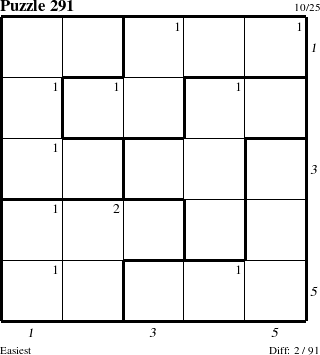 Step-by-Step Instructions for Puzzle 291 with all 2 steps marked