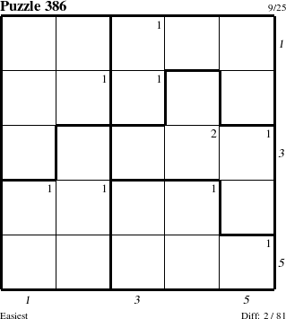 Step-by-Step Instructions for Puzzle 386 with all 2 steps marked