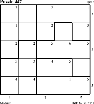 Step-by-Step Instructions for Puzzle 447 with all 6 steps marked