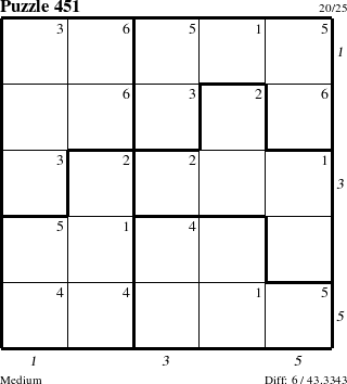 Step-by-Step Instructions for Puzzle 451 with all 6 steps marked