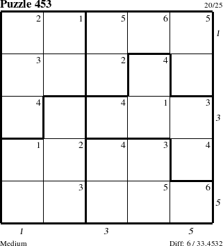 Step-by-Step Instructions for Puzzle 453 with all 6 steps marked