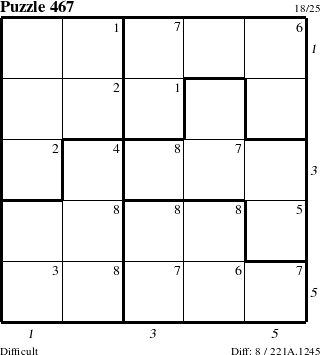 Step-by-Step Instructions for Puzzle 467 with all 8 steps marked