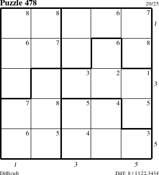 Step-by-Step Instructions for Puzzle 478 with all 8 steps marked