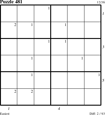 Step-by-Step Instructions for Puzzle 481 with all 2 steps marked