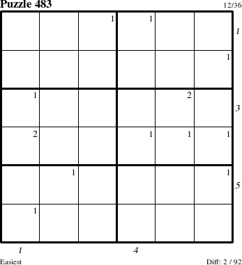 Step-by-Step Instructions for Puzzle 483 with all 2 steps marked