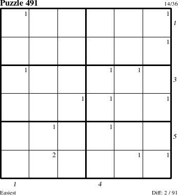 Step-by-Step Instructions for Puzzle 491 with all 2 steps marked