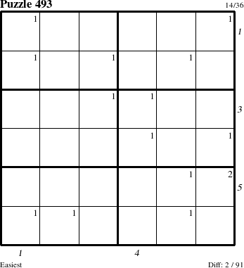 Step-by-Step Instructions for Puzzle 493 with all 2 steps marked