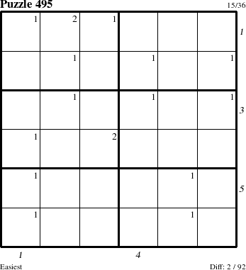 Step-by-Step Instructions for Puzzle 495 with all 2 steps marked