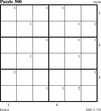 Step-by-Step Instructions for Puzzle 500 with all 2 steps marked