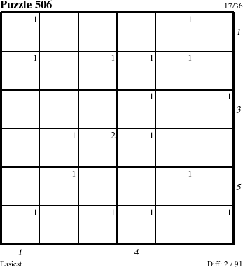 Step-by-Step Instructions for Puzzle 506 with all 2 steps marked