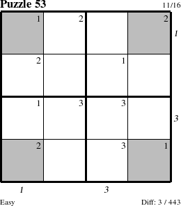 Step-by-Step Instructions for Puzzle 53 with all 3 steps marked