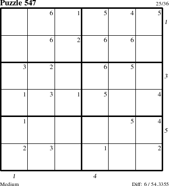 Step-by-Step Instructions for Puzzle 547 with all 6 steps marked