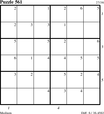 Step-by-Step Instructions for Puzzle 561 with all 6 steps marked