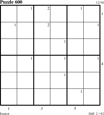 Step-by-Step Instructions for Puzzle 600 with all 2 steps marked