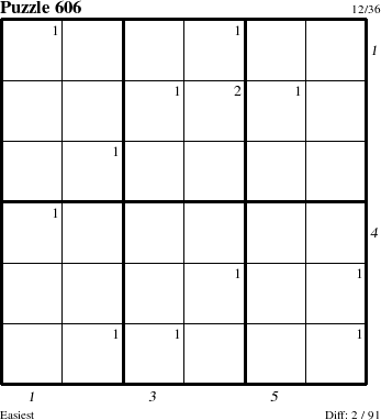 Step-by-Step Instructions for Puzzle 606 with all 2 steps marked