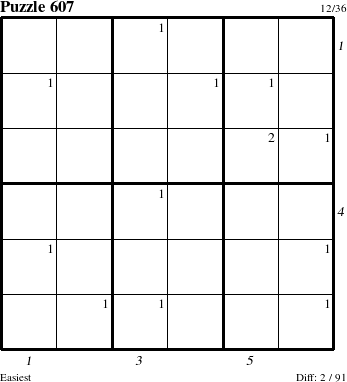 Step-by-Step Instructions for Puzzle 607 with all 2 steps marked