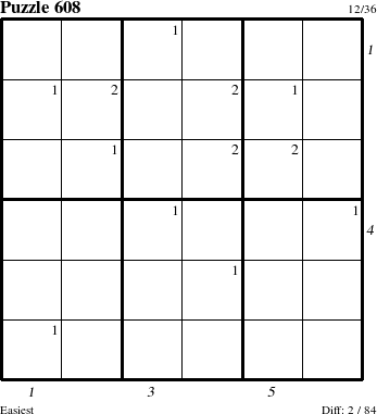 Step-by-Step Instructions for Puzzle 608 with all 2 steps marked