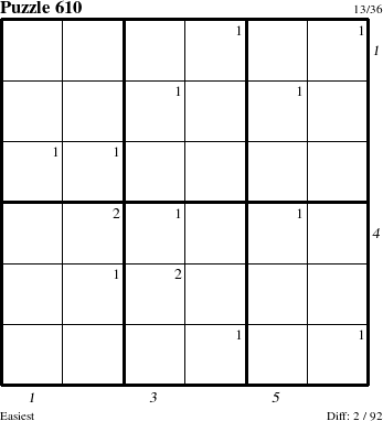 Step-by-Step Instructions for Puzzle 610 with all 2 steps marked