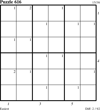 Step-by-Step Instructions for Puzzle 616 with all 2 steps marked