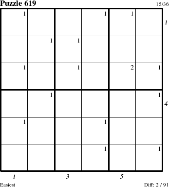 Step-by-Step Instructions for Puzzle 619 with all 2 steps marked