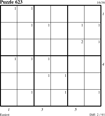 Step-by-Step Instructions for Puzzle 623 with all 2 steps marked