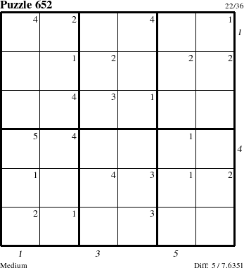 Step-by-Step Instructions for Puzzle 652 with all 5 steps marked