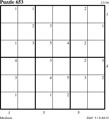 Step-by-Step Instructions for Puzzle 653 with all 5 steps marked