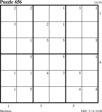 Step-by-Step Instructions for Puzzle 656 with all 5 steps marked